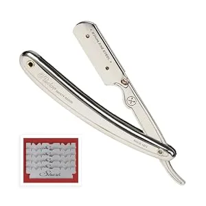 Parker Mens SR1 Stainless Steel Straight Edge Razor With 5 Parker Platinum Blades - product information 2