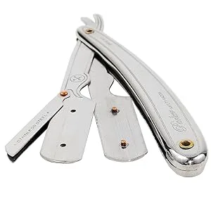 Parker Mens SR1 Stainless Steel Straight Edge Razor With 5 Parker Platinum Blades - product information 3