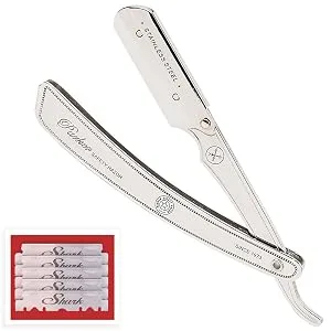 Parker SRX 100% Stainless Steel Straight Edge Professional Barber Razor & 5 Parker Premium Half Blades - Parker Safety Razor