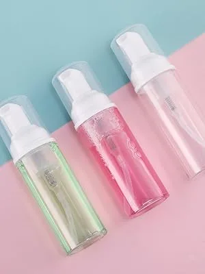 12 Pcs Empty Bottle Travel Soap Bottle | Plastic Foam Dispenser Bottle | Mini Foaming Soap Pump Dispenser for Cleaning, Travel, Cosmetics Packaging (50 ML) Clear - FOAM PUMP BOTTLES