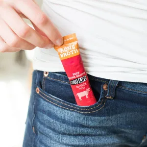 LonoLife - Beef Bone Broth Sticks - 10g Collagen Protein - Grass-Fed, Gluten-Free - Keto & Paleo Friendly - Portable Individual Packets - 10 count - Beef Bone Broth Packet