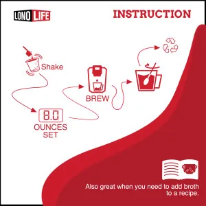 LonoLife - Beef Bone Broth Sticks - 10g Collagen Protein - Grass-Fed, Gluten-Free - Keto & Paleo Friendly - Portable Individual Packets - 10 count - Directions