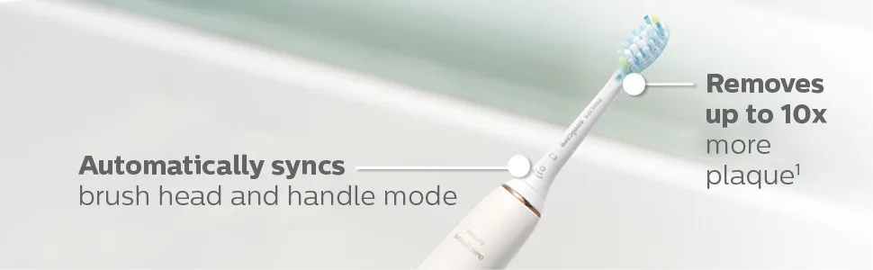 Philips Sonicare DiamondClean Smart 9500 Rechargeable Electric Power Toothbrush, Rose Gold, HX9924/61 - white tooth brush and brush head