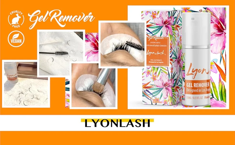 Lyon Lash Gel Remover for Professional Eyelash Extensions 30ml | Quickly Dissolves Powerful Eyelash Extension Glue in Less than 60 seconds | Professional Use | Essential Lash Supplies - eyelash extension remover lash for extensions salon eyes lyon eyelashes extention adhesive best