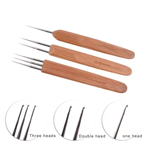 3pcs/set Dreadlock Crochet Hook for Hair Dreadlock Needle Tool for Braid Craft Dread locks Crochet Needles 0.5mm (1 Hook 2 Hooks 3 Hooks) - Dreadlock Crochet Hook for Hair, Dreadlock Needle Tool for Braid Craft