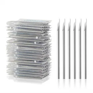 Body Piercing Needles, ATOMUS 10pcs 16G Stainless Steel Sterile Disposable Ear Nose Navel Nipple Lip Piercing Needles - piercing needles