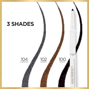 L'Oral Paris Age Perfect Satin Glide Eyeliner with Mineral Pigments, Brown - smudge proof easy application eyeliner