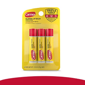 Carmex Medicated Lip Balm Sticks, Lip Moisturizer for Dry, Chapped Lips, 0.15 OZ - 3 Count (2 Pack) - Carmex lip balm stick, medicated lip balm