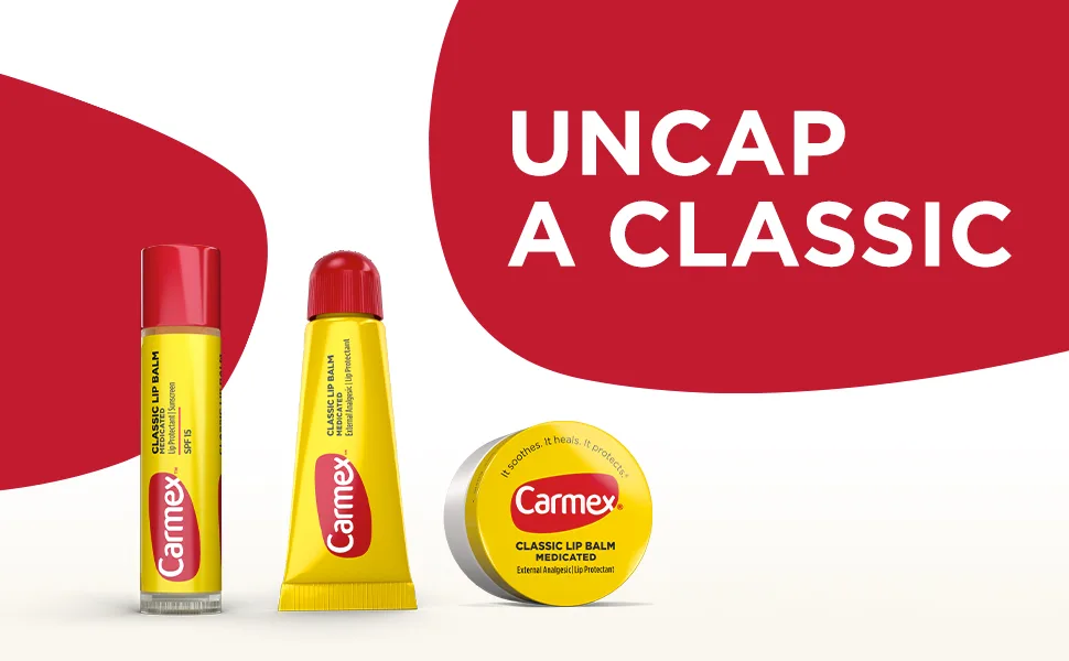 Carmex Medicated Lip Balm Sticks, Lip Moisturizer for Dry, Chapped Lips, 0.15 OZ - 3 Count (2 Pack) - Carmex medicated lip balm