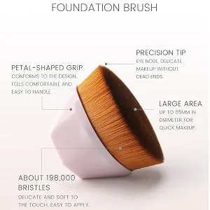 Tenmon Petal-Shaped Foundation Brush, Foundation Makeup Brush, Suitable for Mixed Liquid, Cream or Flawless Powder Cosmetics, Multifunctional Makeup Brush(Pink) - product information 10