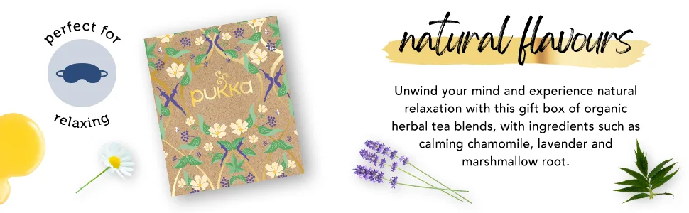 Pukka Organic Tea Bags Gift Set, Relax Selection Box Herbal Tea, 45 Tea Bags - module 2