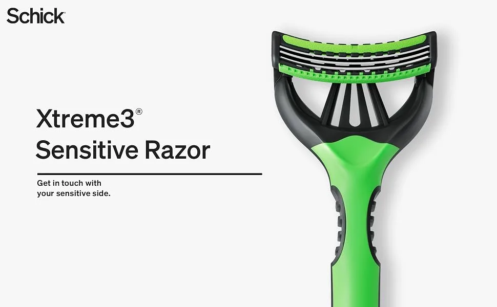 Schick Xtreme 3 Original Sensitive Razor  Disposable Razors Men, Head Razor, Razors for Men Sensitive Skin, 12 Count razor 12 Count (Pack of 1) - schick Xtreme 3 mens razor face and body sensitive Gillette mens grooming disposable travel razor
