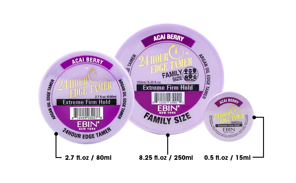 EBIN NEW YORK 24 Hour Edge Tamer Refresh (8.25oz/ 250ml, Acai Berry) 8.25 Ounce (Pack of 1) Acai Berry - 24hour edge tamer refresh fruity scent acai berry