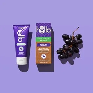 hello Dragon Dazzle Blue Raspberry Kids Toothpaste, Fluoride Toothpaste, Ages 2+, No Artificial Sweeteners, No SLS, Gluten Free, Vegan, Pack of 3, 4.2 OZ Tubes Dragon Raspberry - Hello, Kids, Toothpaste