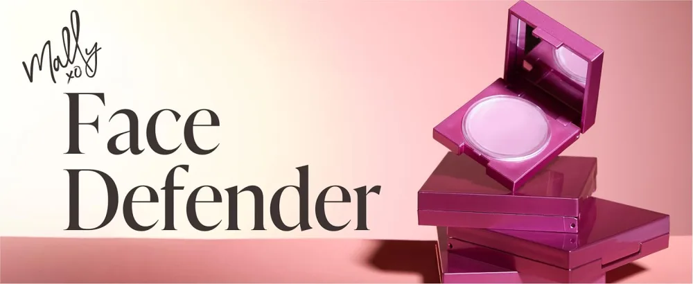 Mally Face Defender Beauty Sponge, Set Makeup and Prime for Flawless Matte Skin, 3 Count 3 Count (Pack of 1) - Mally Face Defender