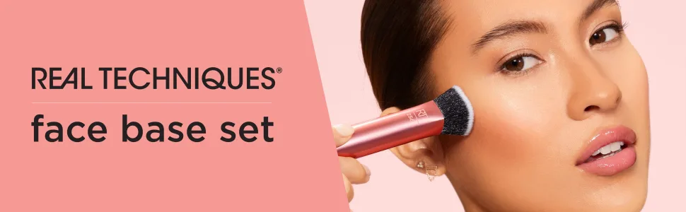 Real Techniques Face Base Makeup Brush Kit, For Concealer, Foundation, & Contour, Works With Liquid, Cream & Powder Products, Staples For Blending & Buffing, 4 Piece Set Face Base Kit, 4 Piece Set - image