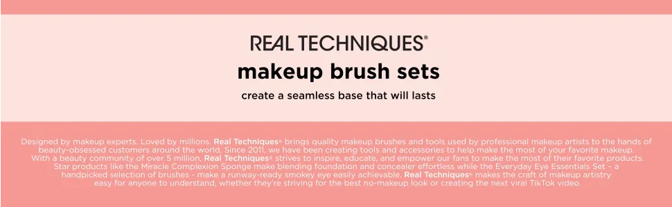Real Techniques Face Base Makeup Brush Kit, For Concealer, Foundation, & Contour, Works With Liquid, Cream & Powder Products, Staples For Blending & Buffing, 4 Piece Set Face Base Kit, 4 Piece Set - image