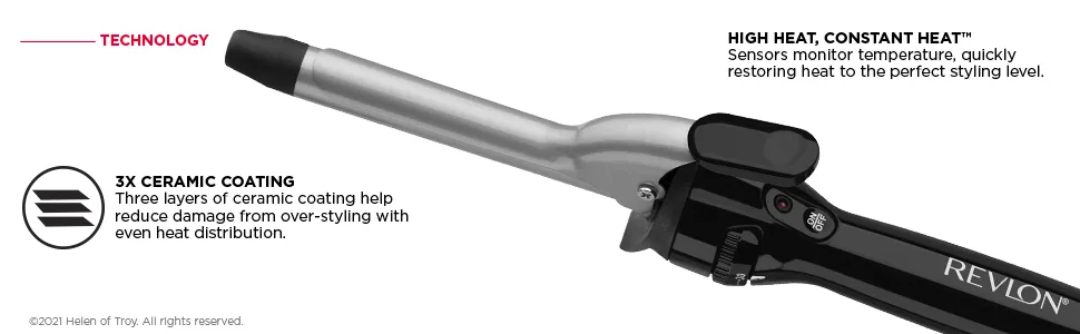 Revlon Perfect Heat Triple Ceramic Curling Iron | For Silky Smooth Tight Curls (3/4 in) - curlingiron; curlingirons; ceramic; longlastingcurls; haircurlingiron; haircurlingirons; revlon
