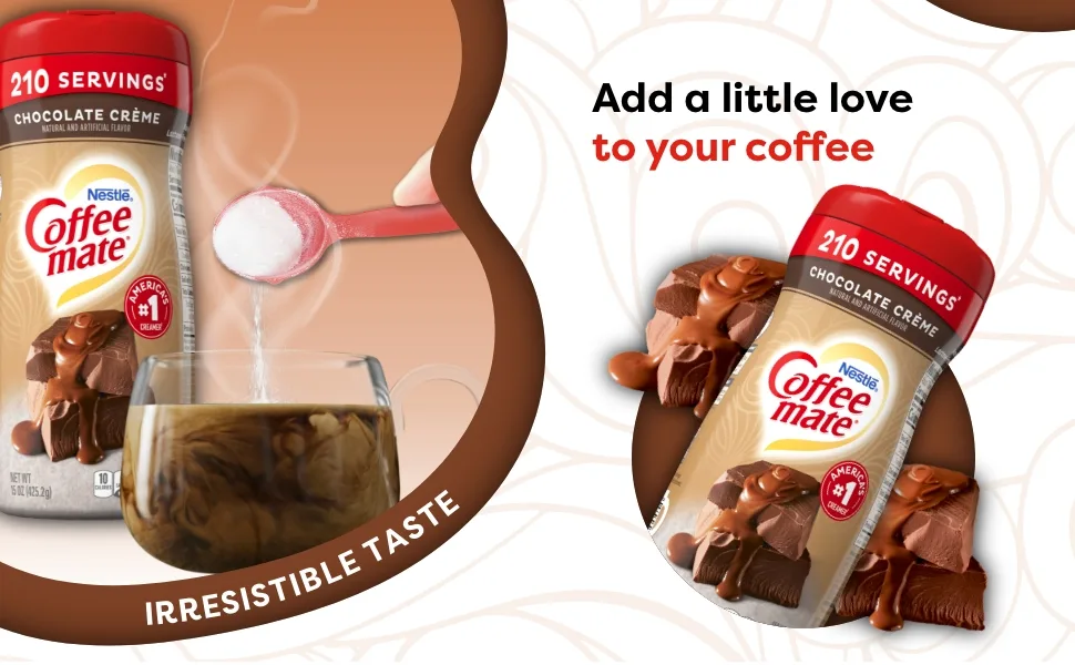 Nestle Coffee-Mate Coffee Creamer Creamy Chocolate, Pack of 6 (15 Ounce) - Chocolate