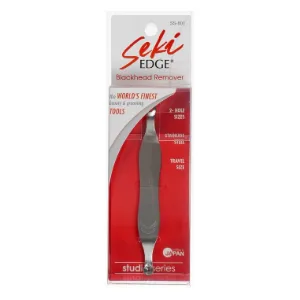 Seki Edge Blackhead Remover (SS-801) - Comedone Extractor for Blackheads & Whiteheads - Professional Pimple Popper Tool with 2 Hole Sizes - blackhead remover