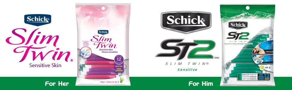 Schick Slim Twin ST 2 Disposable Razors for Men Sensitive Skin Shaving Razor, 12 Count - product information 5