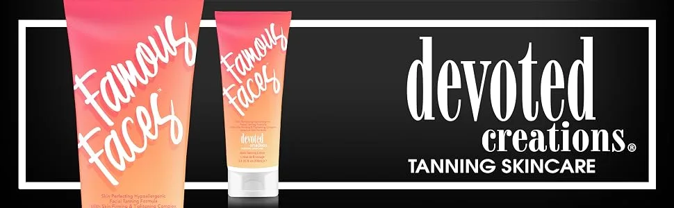 Devoted Creations Famous Faces Skin Perfecting Hypoallergenic Facial Tanning Lotion, 3.4 Fl. Oz. - Famous Faces by Devoted Creations