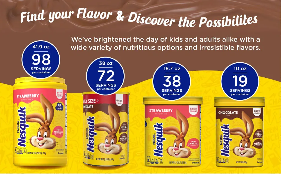 Nesquik Chocolate Powder 14.1 oz - Available in multiple flavors and sizes