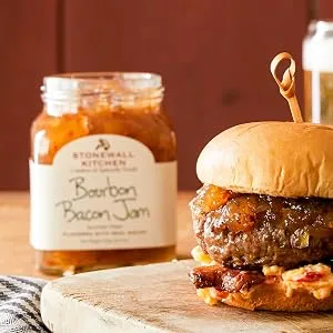 Stonewall Kitchen Seedless Black Raspberry Jam, 12 ounces Black Raspberry 12.25 Ounce (Pack of 1) - Stonewall Kitchen Bourbon Bacon Jam