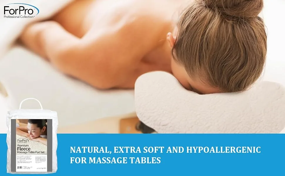 ForPro Premium Fleece Massage Pad Set, Natural, Extra Soft, Hypoallergenic, for Massage Tables, Includes Pad and Face Rest Cover, 31 W x 72 L - Section_4