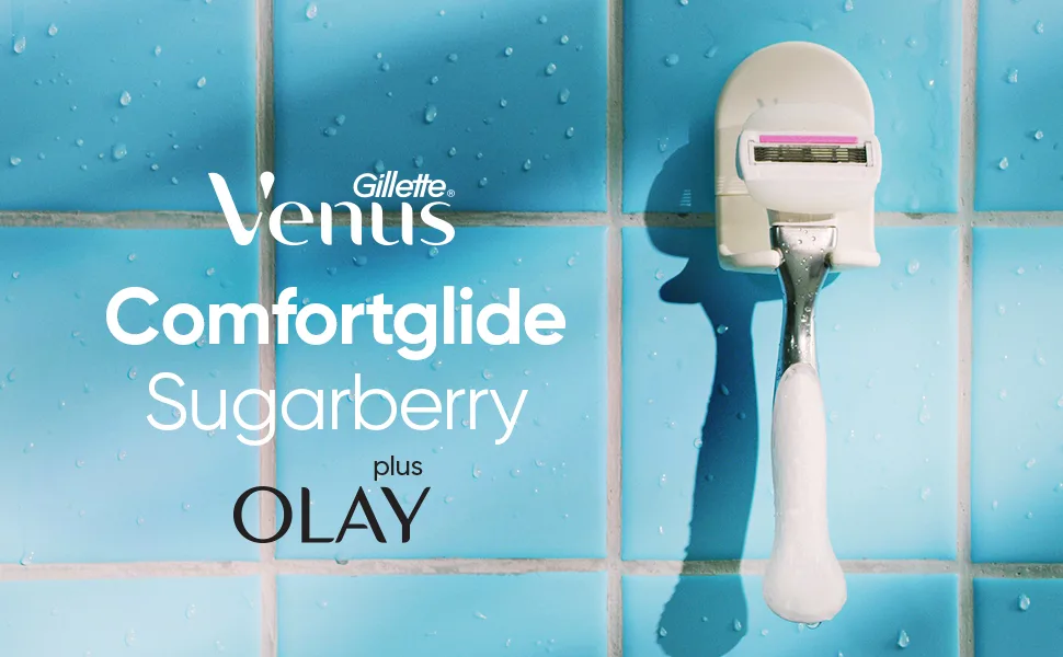 Gillette Venus ComfortGlide plus Olay Sugarberry Women's Razor Blade Refills, 4 Count - Sugarberry