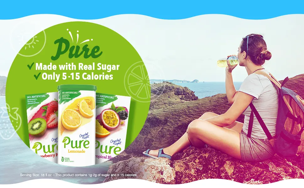 Crystal Light Sugar-Free Zero Calorie Liquid Water Enhancer - Mango Passionfruit Water Flavor Drink Mix (1.62 fl oz Bottle) - Crystal Light Pure