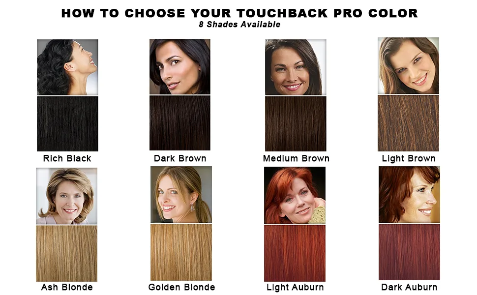 TouchBack PRO Gray Root Touch Up Marker Applicator - Real Hair Color Dark Brown - color metrics