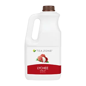 Tea Zone 64 fl.oz Lychee Syrup - Tea Zone Lyche syrup is perfect for making slushes, smoothies, juices, flavored teas, frozen yogurt