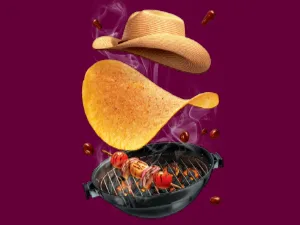 Pringles Potato Chips, Ketchup, 156 Grams/5.50oz Imported from Canada Potato Ketchup 5.5 Ounce (Pack of 1) - Barbeque Pringles flavor stack with grill and hat