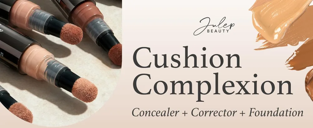 Julep Cushion Complexion Multitasking Skin Perfecter - 200 Nude - Concealer, Foundation, Brightener, Contour Stick - Infused with Turmeric - Buildable Medium-to-Full Coverage - Natural Finish - Cushion Complexion