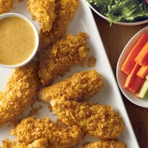 Kelloggs Corn Pops Breakfast Cereal, 8 Vitamins and Minerals, Kids Snacks, Family Size, Original, 19.1oz Box (1 Box) - Put chicken wings dipping sauce and carrot and celery veggie sticks on the menu at your next party