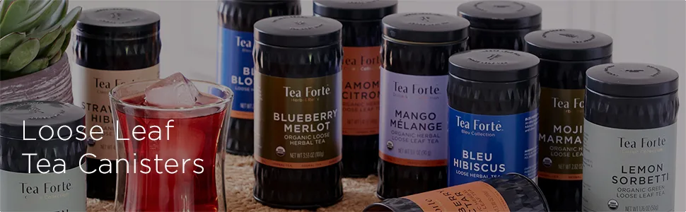 Tea Forte Loose Tea Canister, Black Tea, Makes 35-50 Cups (Black Currant) - Loose Leaf Tea Canisters
