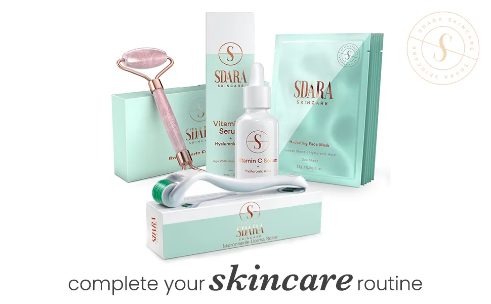 Sdara Skincare Derma Roller Version 2.0-0.25 mm Microneedle Roller for Face w/ 192 Stainless Steel Micro Needles, Storage Case Included - derma roll