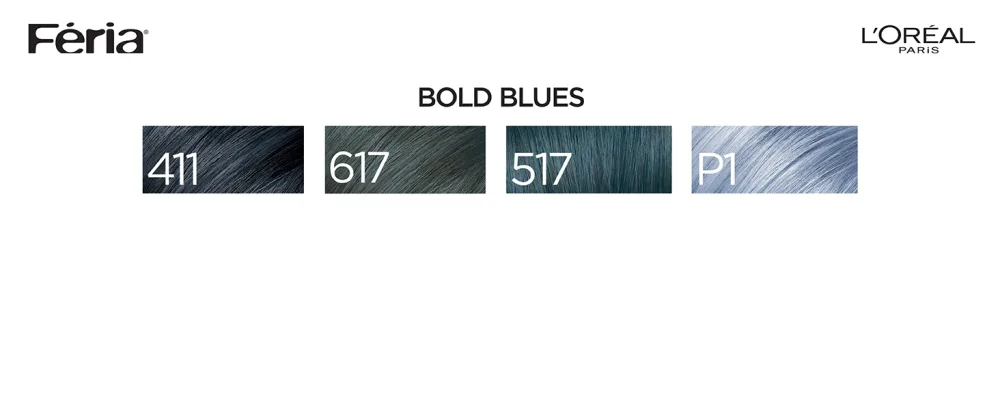 L'Oreal Paris Feria Multi-Faceted Shimmering Permanent Hair Color, C74 Intense Copper, Pack of 2, Hair Dye - blue shades