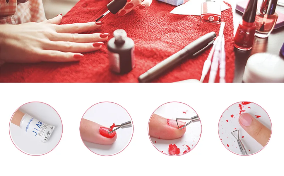 ZIZZON Cuticle Pusher Stainless Steel Triangle Cuticle Peeler Scraper Remove Gel Nail Polish Nail Art Remover Tool 3 Pack. - ZIZZON Cuticle Pusher How to Use