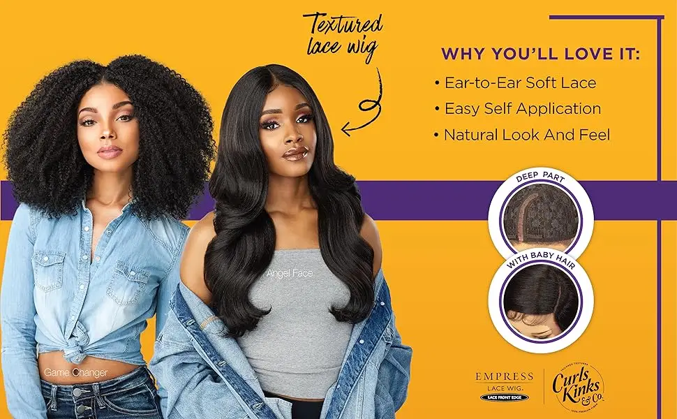 Sensationnel CKCo HalfWig - Synthetic Instant weave full wig style CURLS KINKS AND CO Half wig - TOP LADY (1B) - CKCO Lace Wig