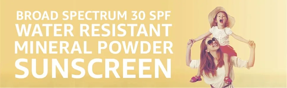 BOB KIDS Brush On Mineral Powder Sunscreen Broad Spectrum, Easy to Apply for Kids and Babies, SPF 30 - water resistant