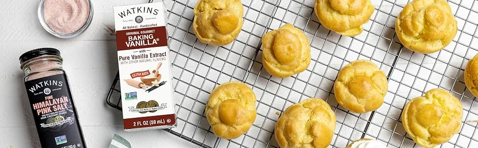 Watkins Pure Vanilla Extract, with Madagascar Vanilla Beans, Non-GMO, Kosher, 4 oz. Bottle, 1-Pack Pure Vanilla Extract 4 Fl Oz (Pack of 1) - cream puff