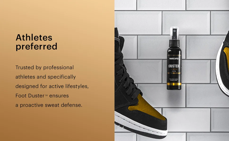 MANSCAPED The Foot Duster, Men's Cooling Foot Deodorant Spray, Featuring Tea Tree Oil and Our Signature MANSCAPED Scent 2 Fl Oz (Pack of 1) - foot duster athletes