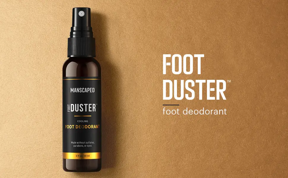 MANSCAPED The Foot Duster, Men's Cooling Foot Deodorant Spray, Featuring Tea Tree Oil and Our Signature MANSCAPED Scent 2 Fl Oz (Pack of 1) - manscaped