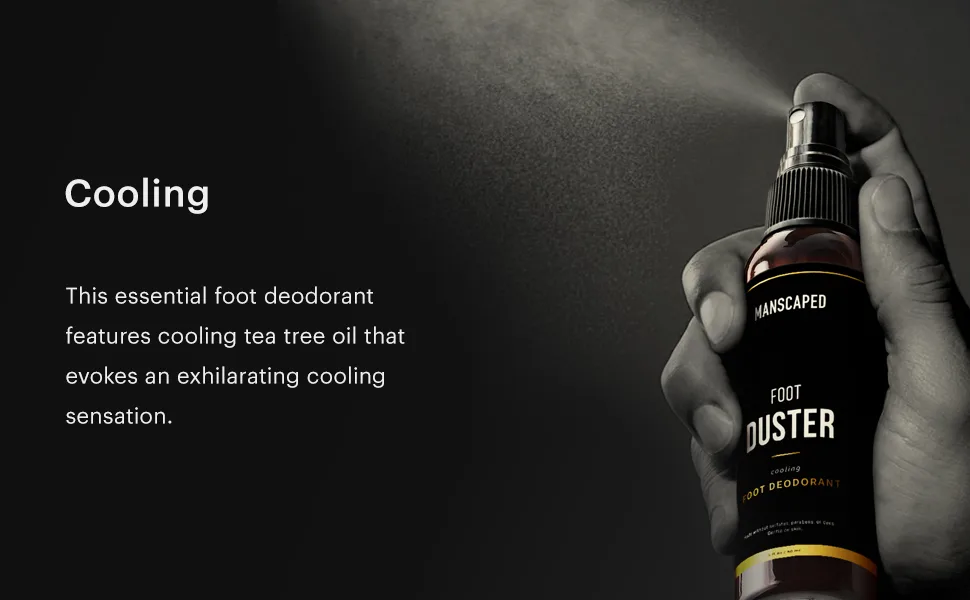 MANSCAPED The Foot Duster, Men's Cooling Foot Deodorant Spray, Featuring Tea Tree Oil and Our Signature MANSCAPED Scent 2 Fl Oz (Pack of 1) - manscaped