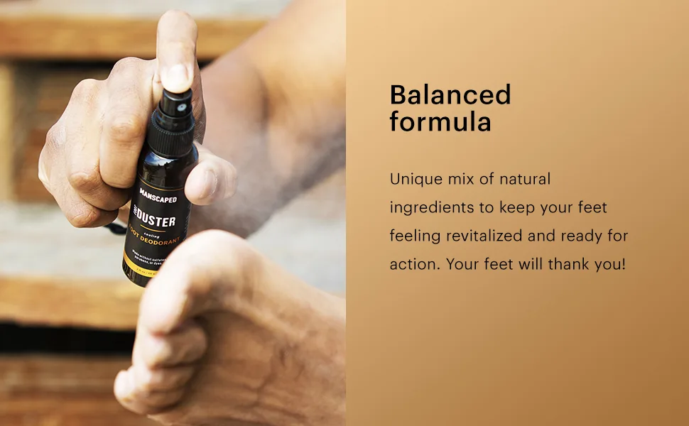 MANSCAPED The Foot Duster, Men's Cooling Foot Deodorant Spray, Featuring Tea Tree Oil and Our Signature MANSCAPED Scent 2 Fl Oz (Pack of 1) - manscaped foot duster