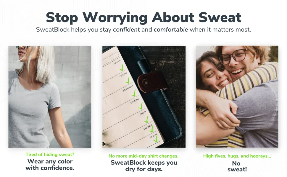 SweatBlock Maximum Strength Antiperspirant Sweat Wipes - For Excessive Sweat Protection - Extra Large - Up to 7 day protection per use - 10 Count - Unisex - weat blocking for men and women wear anything with confidence and anti sweat Presription Strength