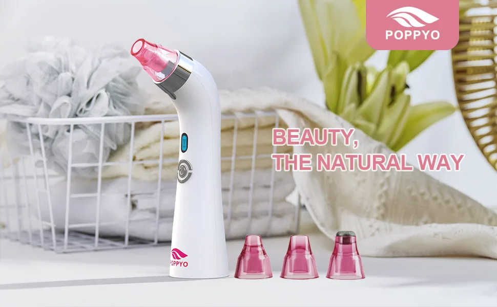 Blackhead Remover Pore Vacuum Electric Blackhead Vacuum Cleaner Blackhead Extractor Tool Device Comedo Removal Suction Beauty Device for Women(Pink) - poppyo blackhead remover