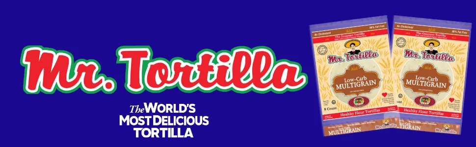 Mr. Tortilla 4 Net Carb Wraps (Multigrain, 8 Count (Pack of 1)) - Low Carb Mr.Tortilla header
